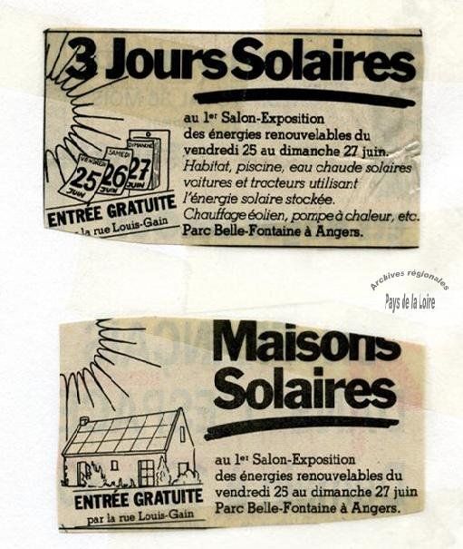 Coupures publicitaires du 1er salon des énergies renouvelables, juin 1982